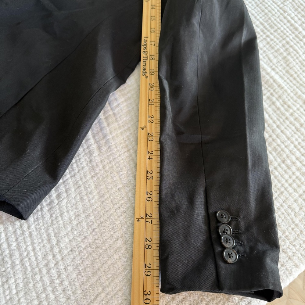 Dries Van Noten Blazer Womens 44 US 8 Black Subtle Pattern Sheen Tailored Jacket - Picture 13 of 16